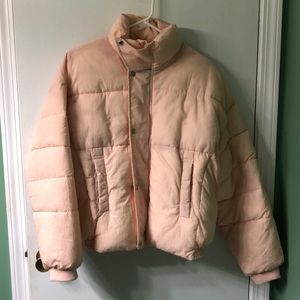 Free People light pink puffer jacket